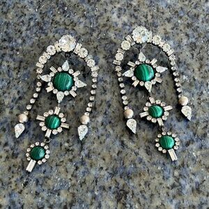 Elizabeth Cole gorgeous earrings 💚🤍💚